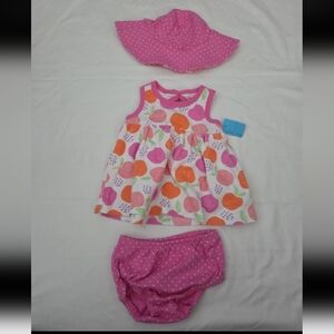 Princess rose infant girl 3-6m pink apple outfit #HM4